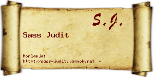 Sass Judit névjegykártya